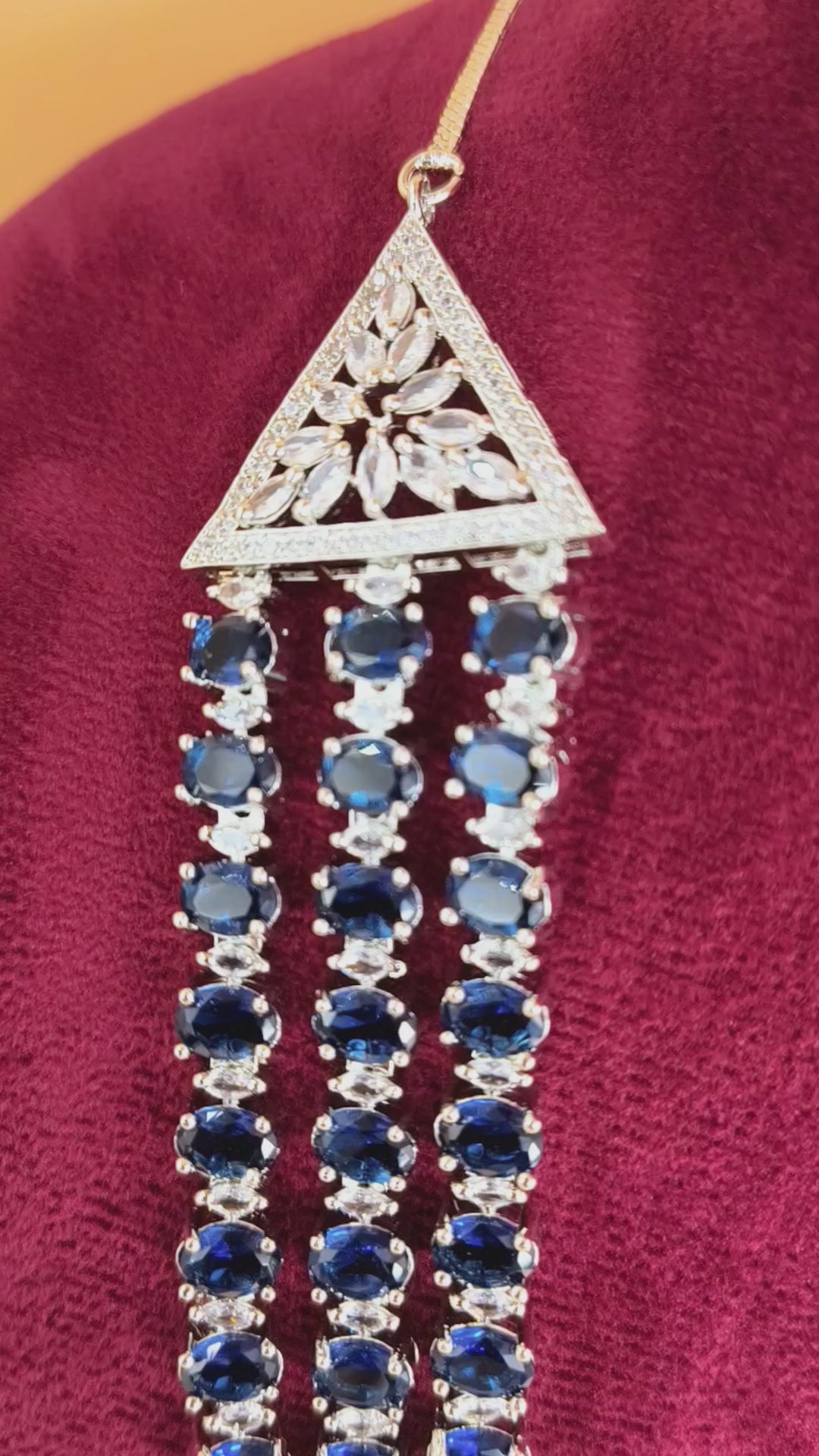 Brishti Long AD Necklace Set