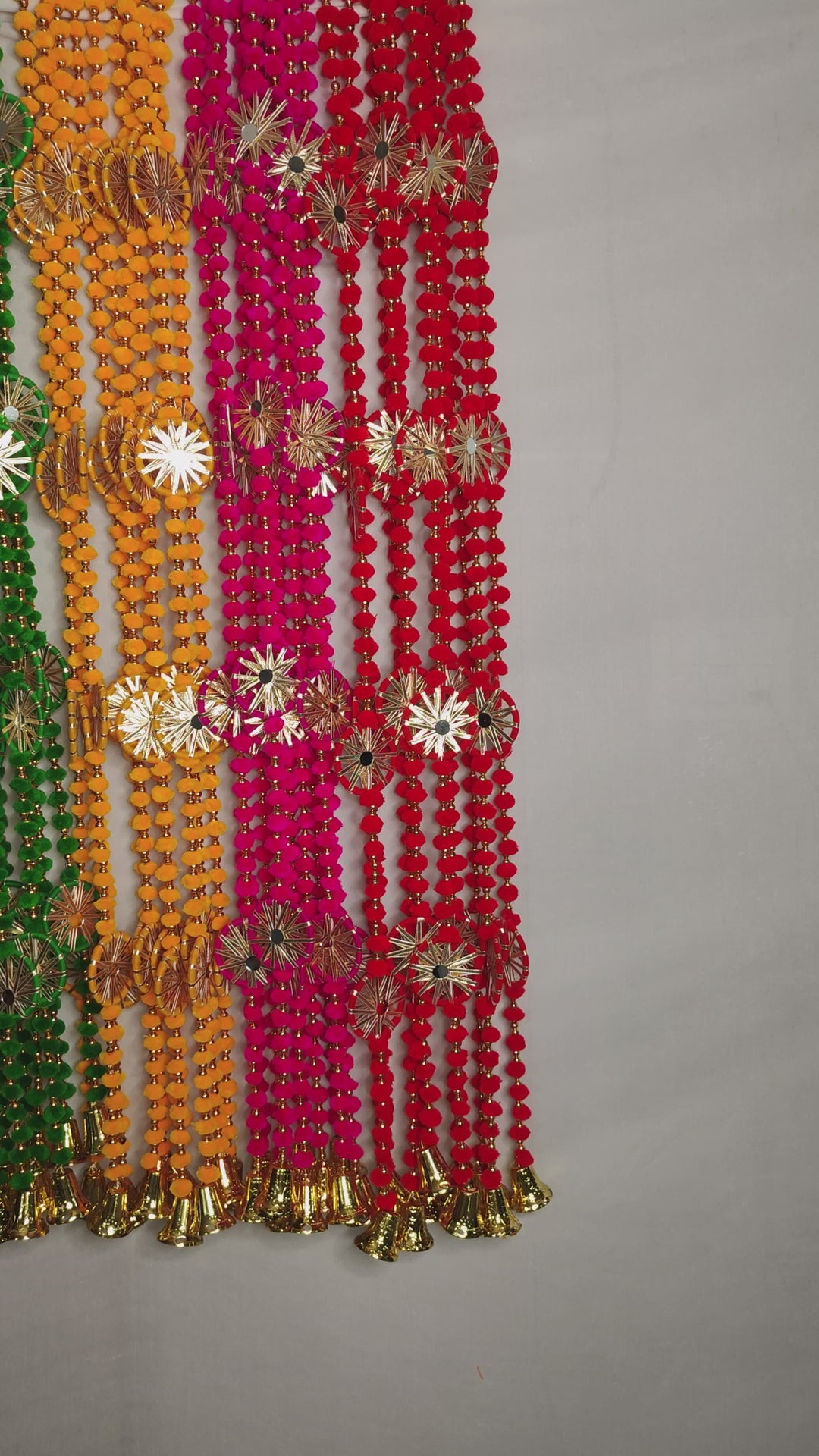 Pom Pom Garland With Chakri (Pack of 5 Strings)