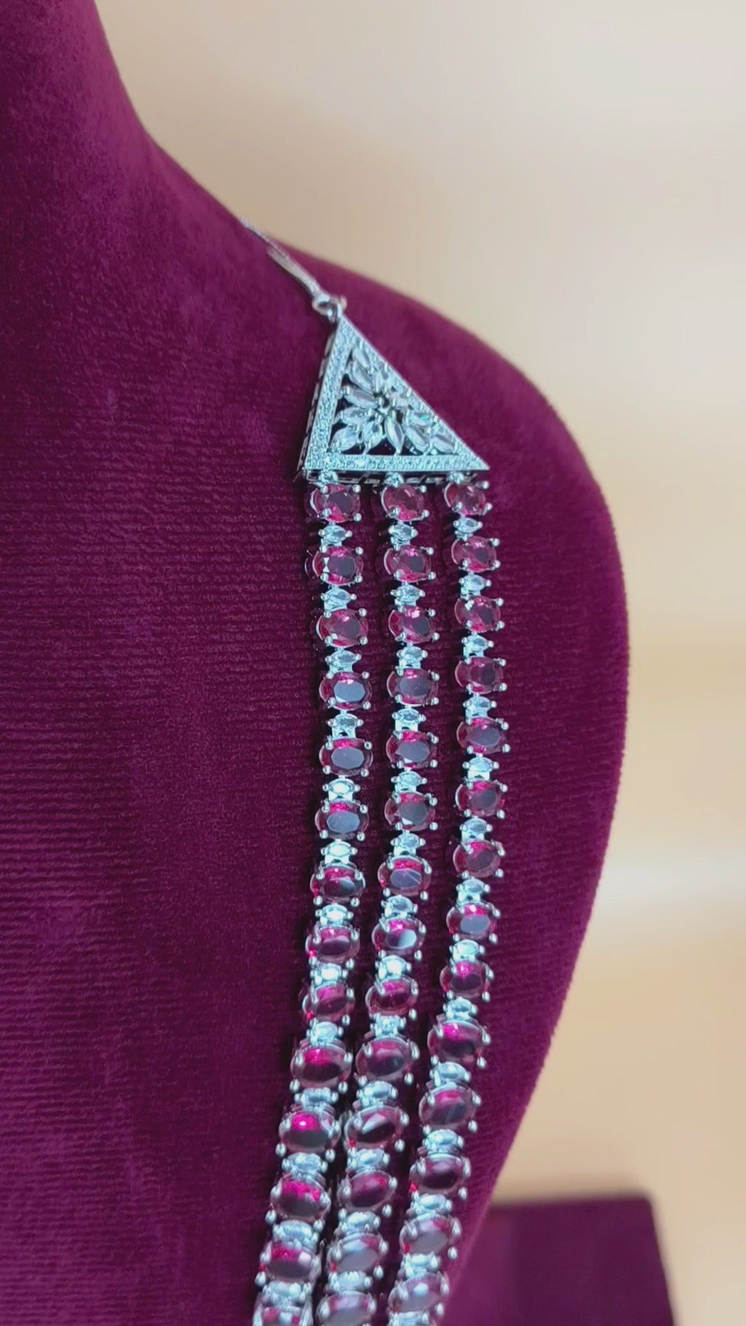 Brishti Long AD Necklace Set